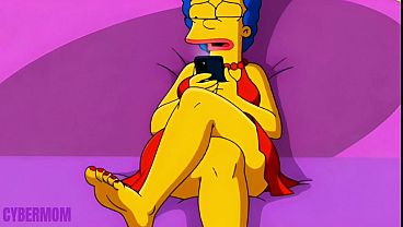 Married Housewife Cheats on Her Cuckold Husband on a Pink Couch&period; Cartoon Parody Simpsons&period; Hentai